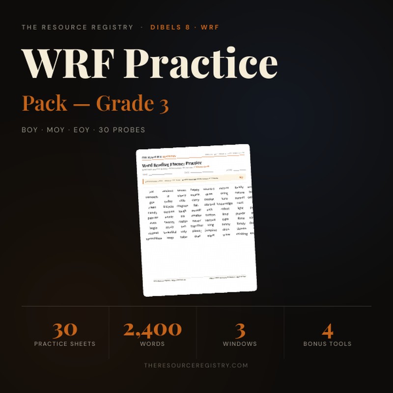 mCLASS DIBELS 8 WRF Practice Pack