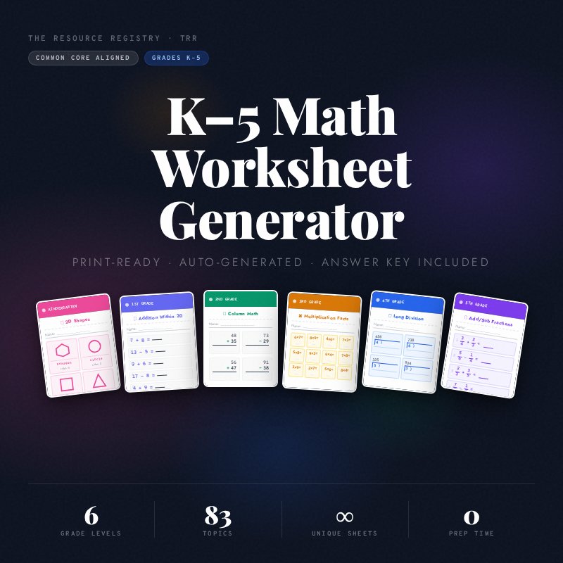 Cover image for Stop hunting for math worksheets every Sunday